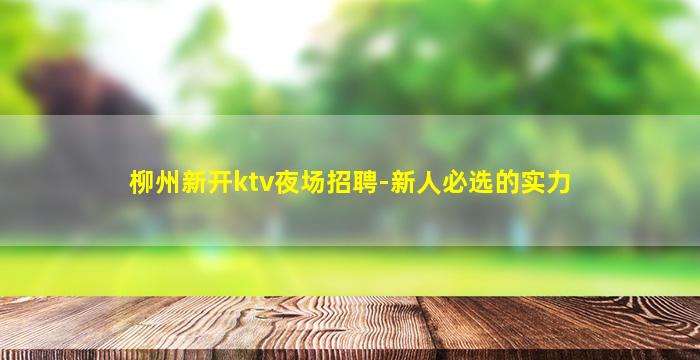 柳州新开ktv夜场招聘-新人必选的实力